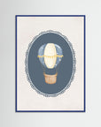 Blue Balloon Wall Art Print | Boys Room & Nursery Decor Blue Wood