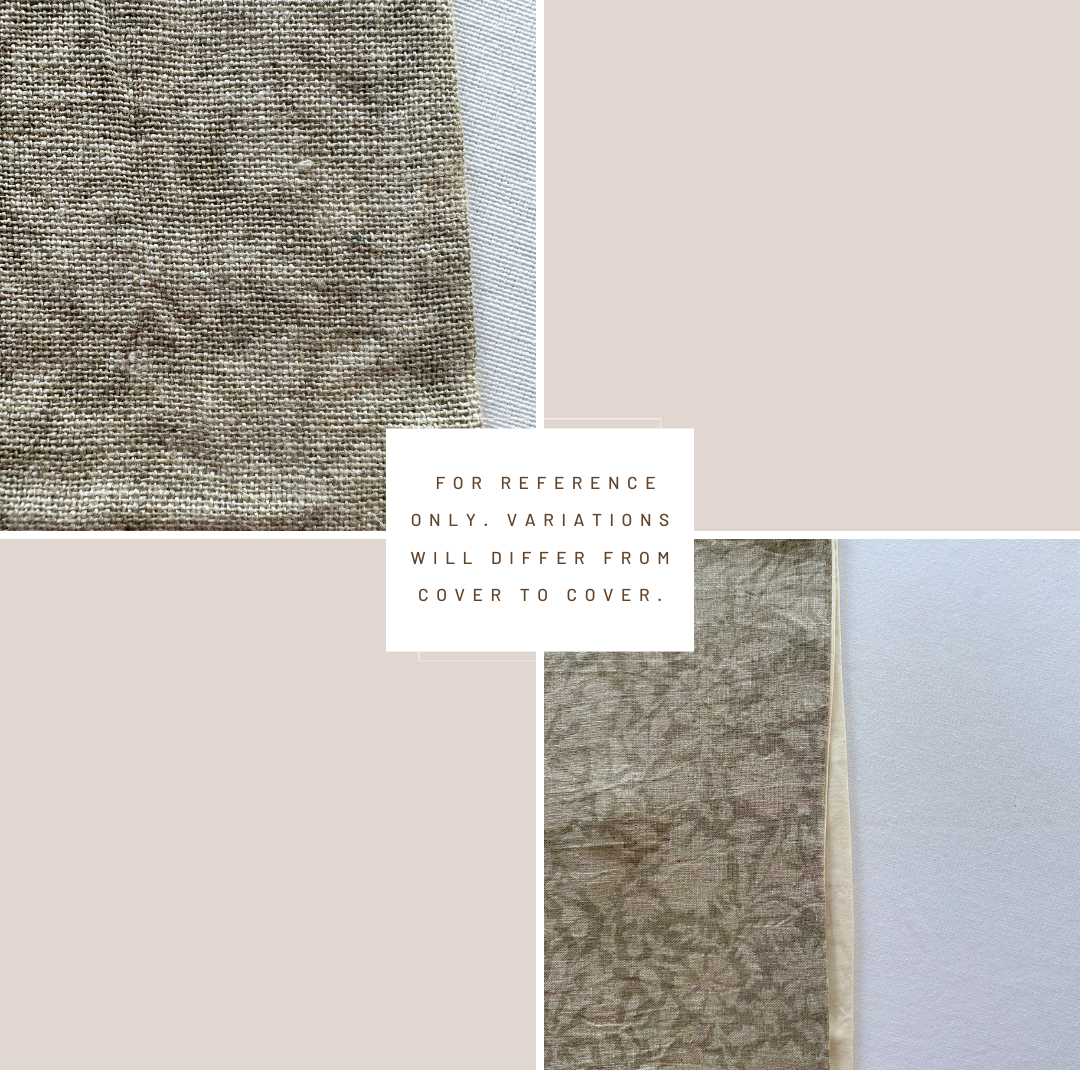 ** ARTISAN VARIATION ** Dahlia Floral Block Printed Pillow Cover | Greige