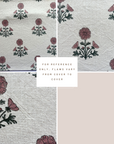 **FLAWED** Lina Floral Block Printed Pillow Cover | Rouge, Green