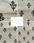 **FLAWED** Mia Floral Block Printed Pillow Cover | Forest Green