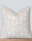 **FLAWED** Luana Floral Block Printed Pillow Cover | Beige/Light Brown