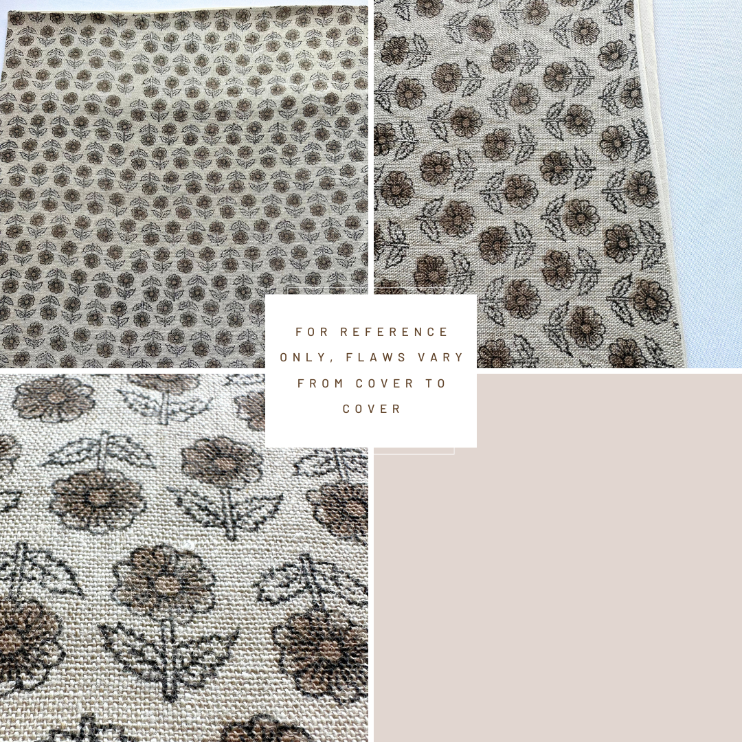 **FLAWED** Vera Floral Block Printed Pillow Cover | Brown