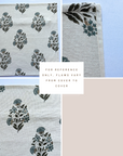 **FLAWED** Briar Floral Block Printed Pillow Cover | Blue, Brown, Green