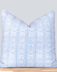 Maren Floral Block Printed Pillow Cover | Blue