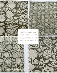 ** ARTISAN VARIATION ** Jardim Floral Block Printed Pillow Cover | Olive Green | Lumbar