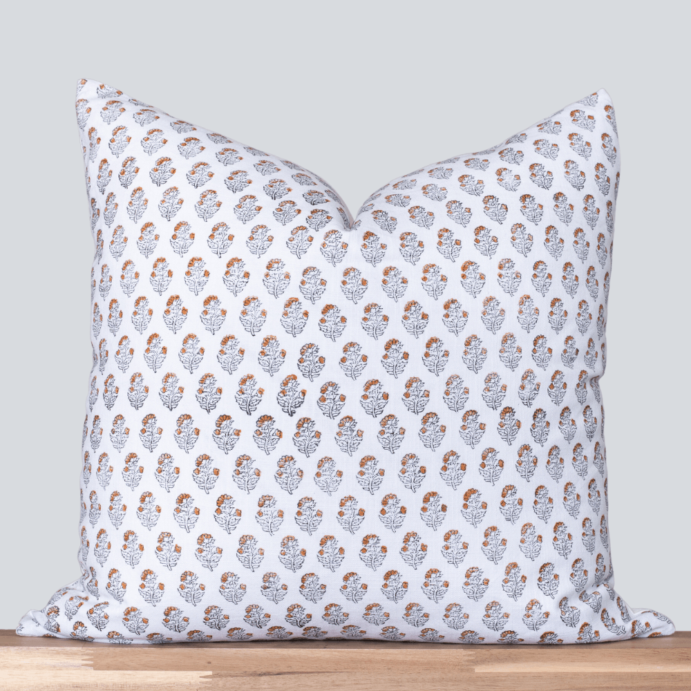 June Floral Block Printed Pillow Cover