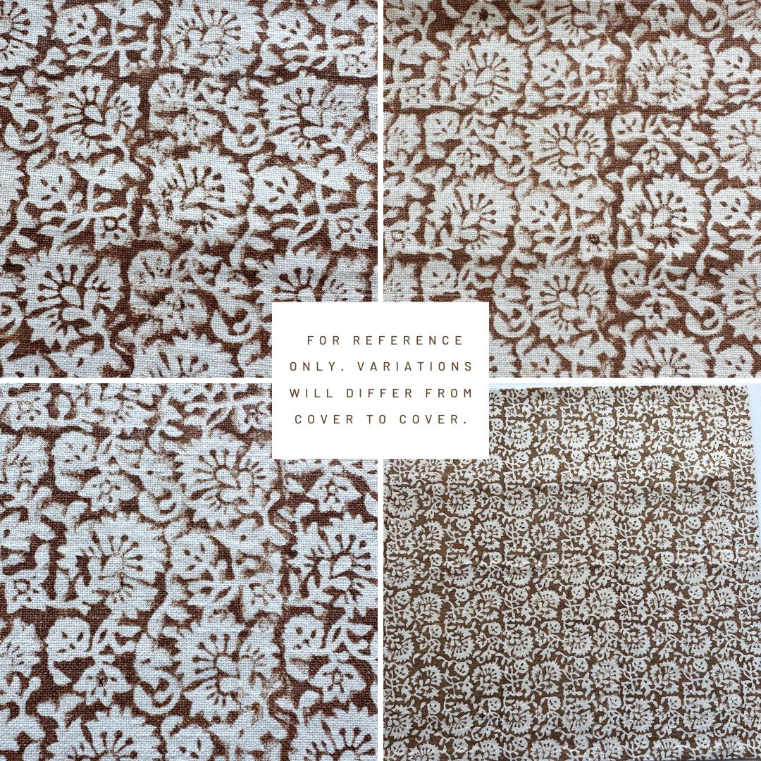 ** ARTISAN VARIATION ** Seville Floral Block Printed Pillow Cover | Terracotta | Lumbar