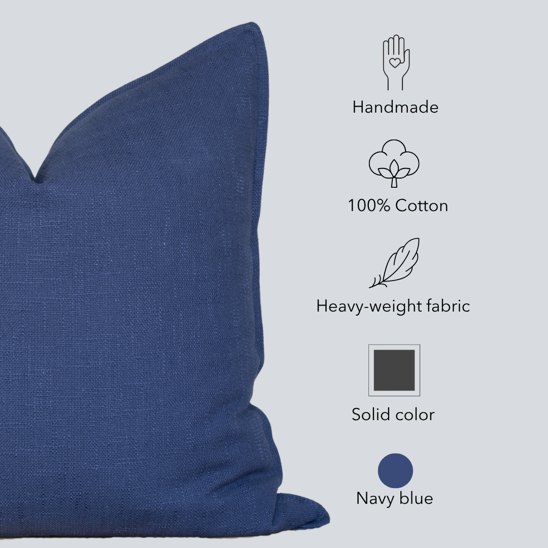 Noa Solid Pillow Cover | Blue