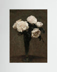 White Floral Vase Art Print No Frame No border
