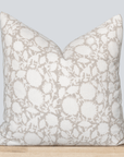 Luana Floral Block Printed Pillow Cover | Beige/Brown