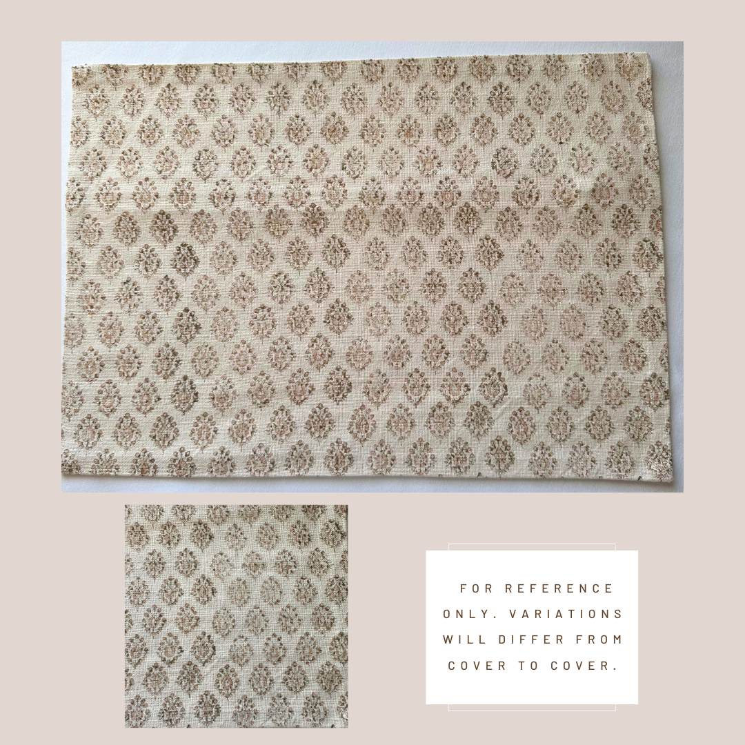 ** ARTISAN VARIATION ** Marie Block Printed Pillow Cover | Lumbar | Brown + Peach/Salmon