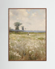 Countryside Field Landscape Art Print Oak Dark No border
