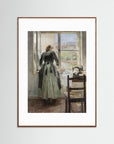 Seamstress by the Window Art Print Oak Dark White