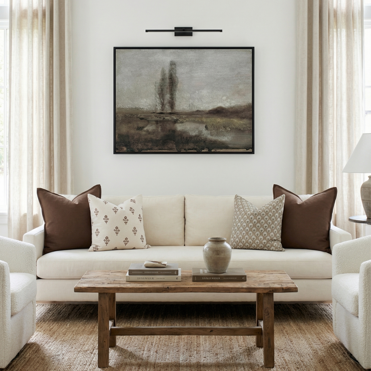 Neutral Earth Tone Landscape Canvas | Large Wall Art for Any Room