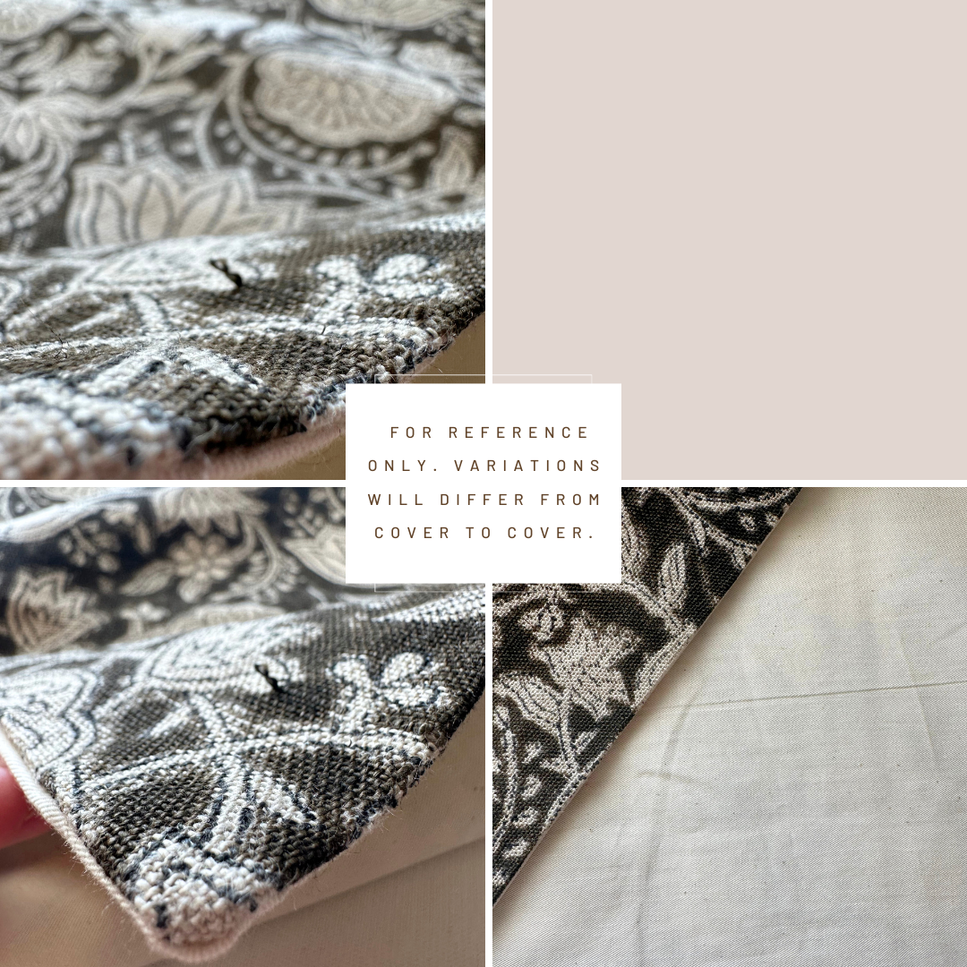 ** ARTISAN VARIATION ** Auburn Floral Block Printed Pillow Cover | Brown