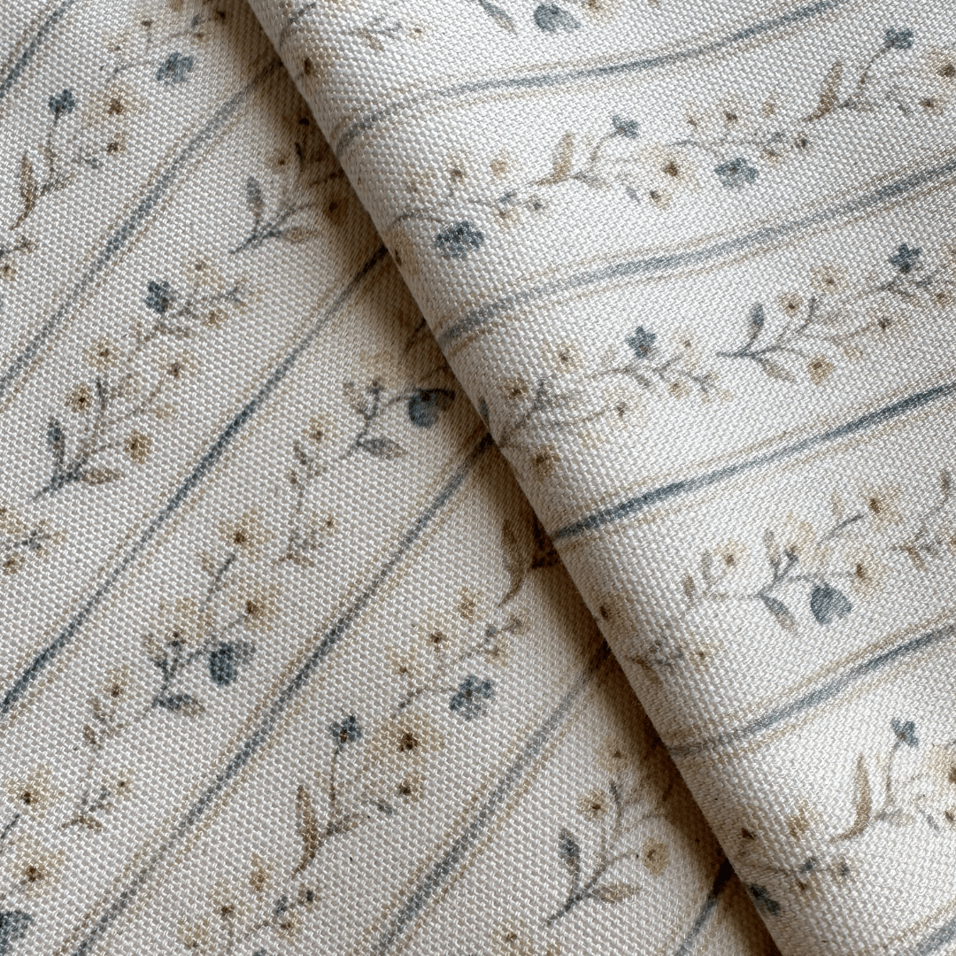Willa Blue Floral Stripe Pillow Cover