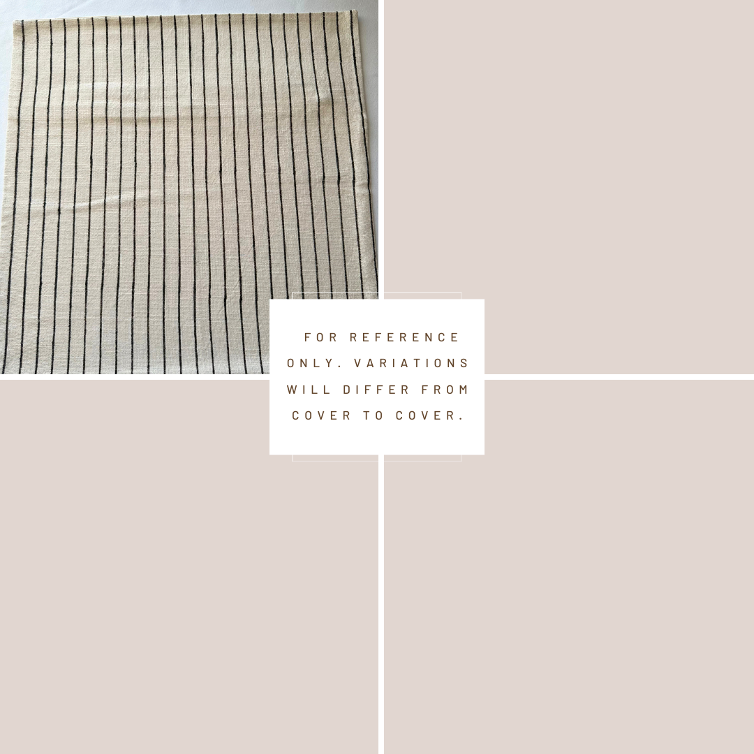 ** ARTISAN VARIATION ** Córdoba Striped Hand Block Printed Pillow Cover | Black