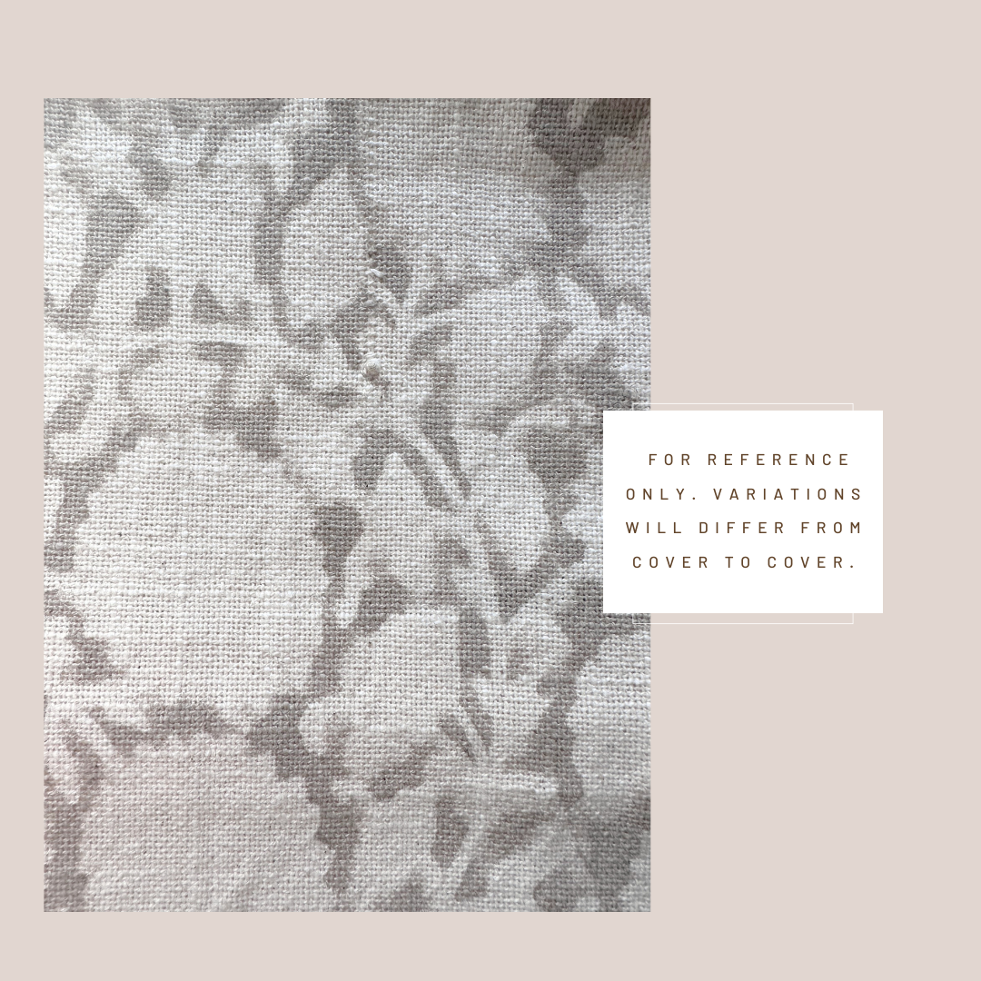 ** ARTISAN VARIATION ** Luana Floral Block Printed Pillow Cover | Beige/Brown