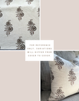 ** ARTISAN VARIATION ** Marisol Floral Block Printed Pillow Cover | Brown