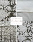 ** ARTISAN VARIATION ** Jardim Floral Block Printed Pillow Cover | Olive