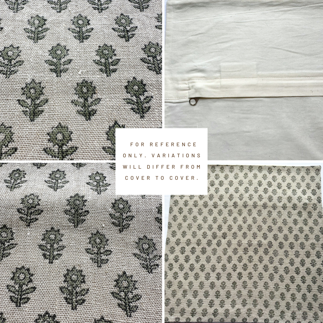**ARTISAN VARIATION** Mori Block Printed Pillow Cover | Sage Green