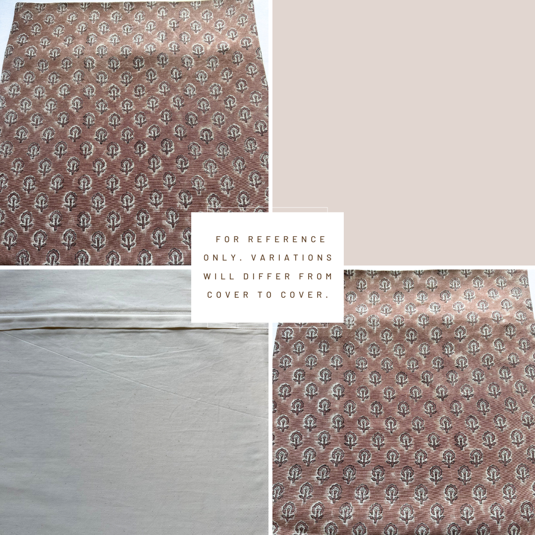 ** ARTISAN VARIATION ** Kay Floral Block Printed Pillow Cover | Rust
