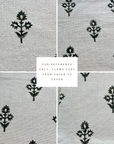 **FLAWED** Mia Floral Block Printed Pillow Cover | Forest Green
