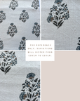 ** ARTISAN VARIATION ** Briar Floral Block Printed Pillow Cover | Blue, Brown, Green