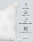 Arden Embroidered Pillow Cover | Natural