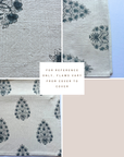 **FLAWED** Capri Floral Block Printed Pillow Cover | Blue
