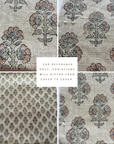 **ARTISAN VARIATION** Calla Floral Block Printed Pillow Cover | Light Brown, Blue, Sage Green