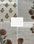**ARTISAN VARIATION** Margot Floral Block Printed Pillow Cover | Mustard, Green