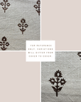 ** ARTISAN VARIATION **  Mia Floral Block Printed Pillow Cover | Brown