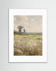 Countryside Field Landscape Art Print White Wood White