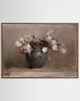 Vase of Roses Fine Art Print Oak Dark No border