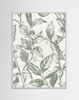 Botanical Green Leaves Art | Nursery & Kids Room Wall Art White Wood