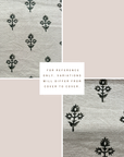 ** ARTISAN VARIATION **  Mia Floral Block Printed Pillow Cover | Forest Green
