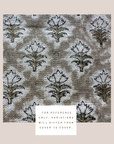 **ARTISAN VARIATION** Rhea Floral Block Printed Pillow Cover | Mustard | Long Lumbar