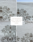 **FLAWED** Pilar Floral Block Printed Pillow Cover | Olive, Light Brown, Tan