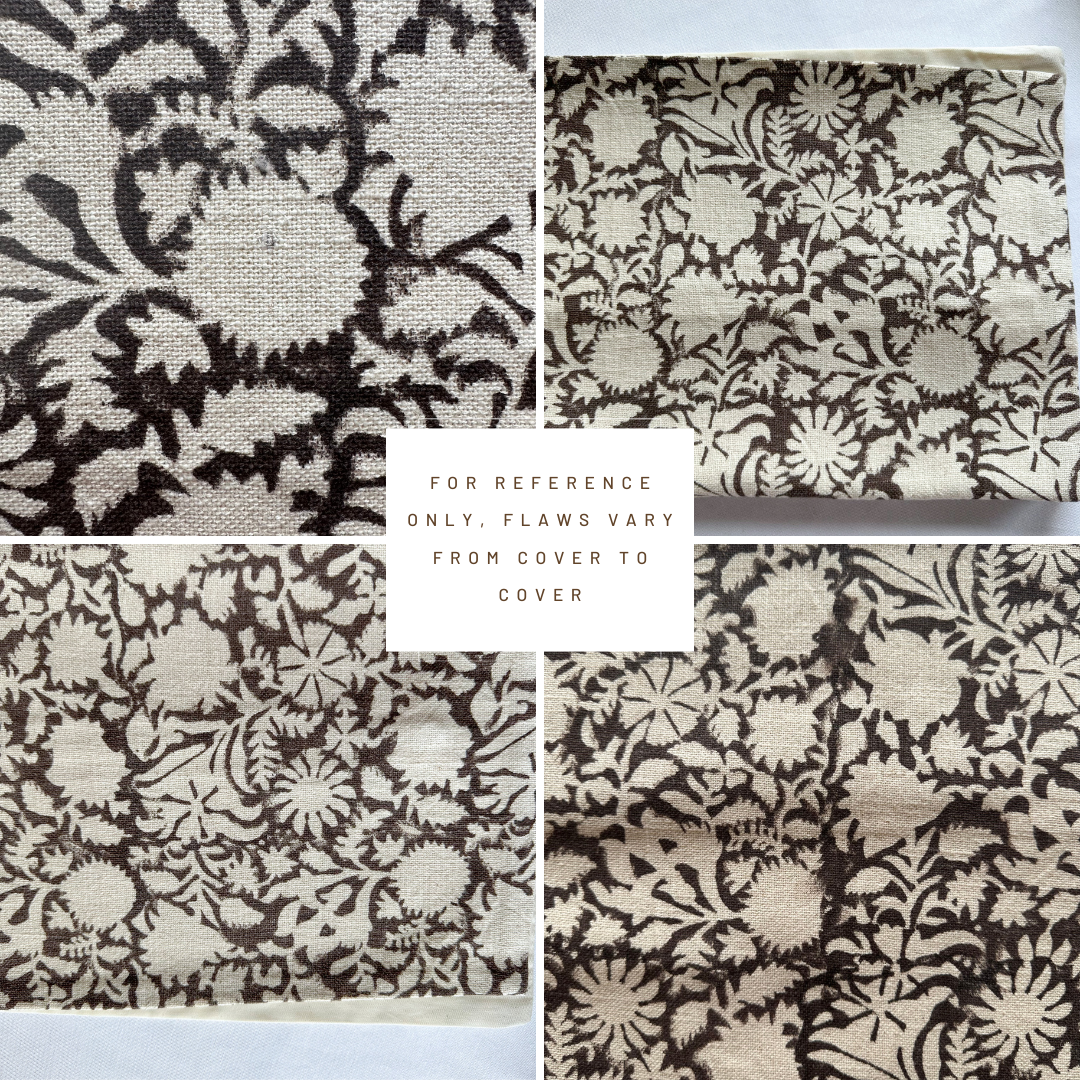 **FLAWED** Laurel Floral Block Printed Pillow Cover | Chocolate Brown