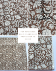 **FLAWED** Nina Floral Block Printed Pillow Cover | Brown