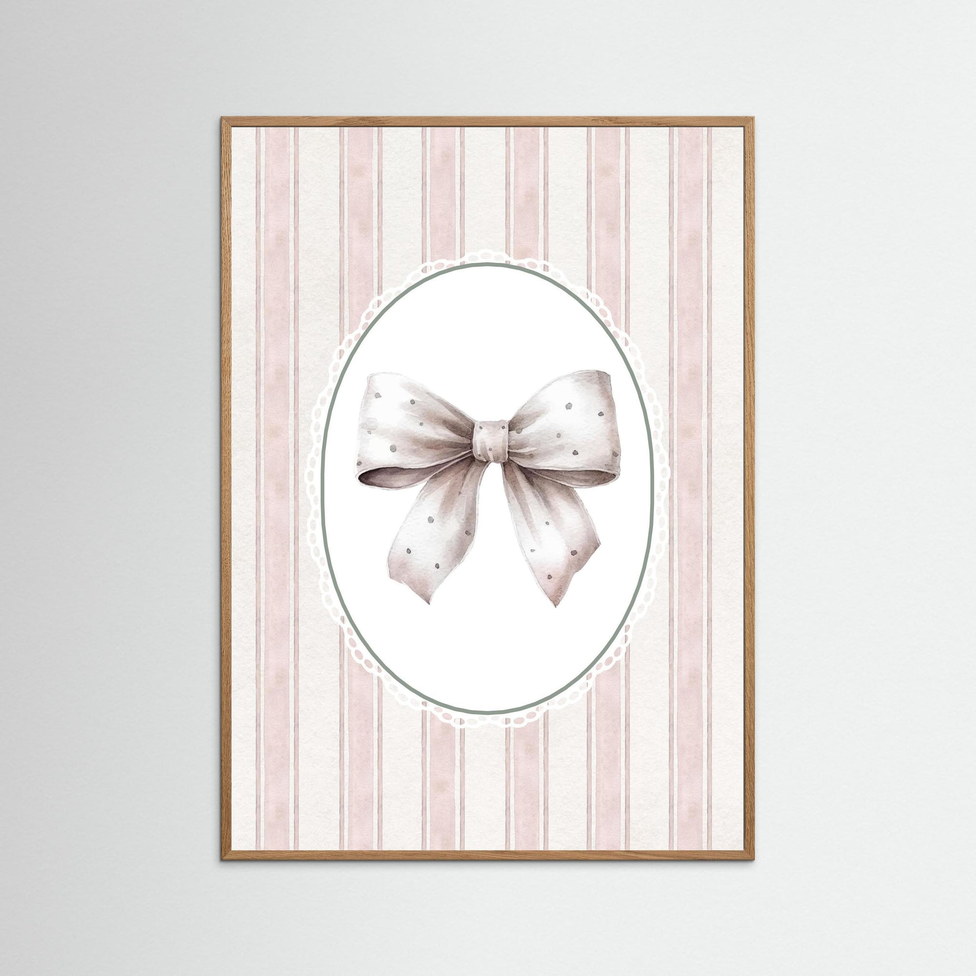 Blush Pink Bow Art Print | Girls Room &amp; Nursery Wall Art Oak Nature
