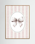 Blush Pink Bow Art Print | Girls Room & Nursery Wall Art Oak Nature