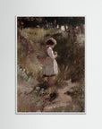 Among the Wildflowers Art Print White Wood No border