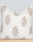 Solana Floral Block Printed Pillow Cover | Brown