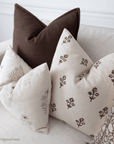 Ella Floral Block Printed Pillow Cover | Lumbar