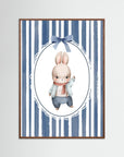 Bunny Illustration | Boys Room & Nursery Wall Decor Oak Dark