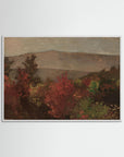 Fall Mountain Scenic Fine Art Print White Wood No border