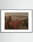 Fall Mountain Scenic Fine Art Print Black Wood White