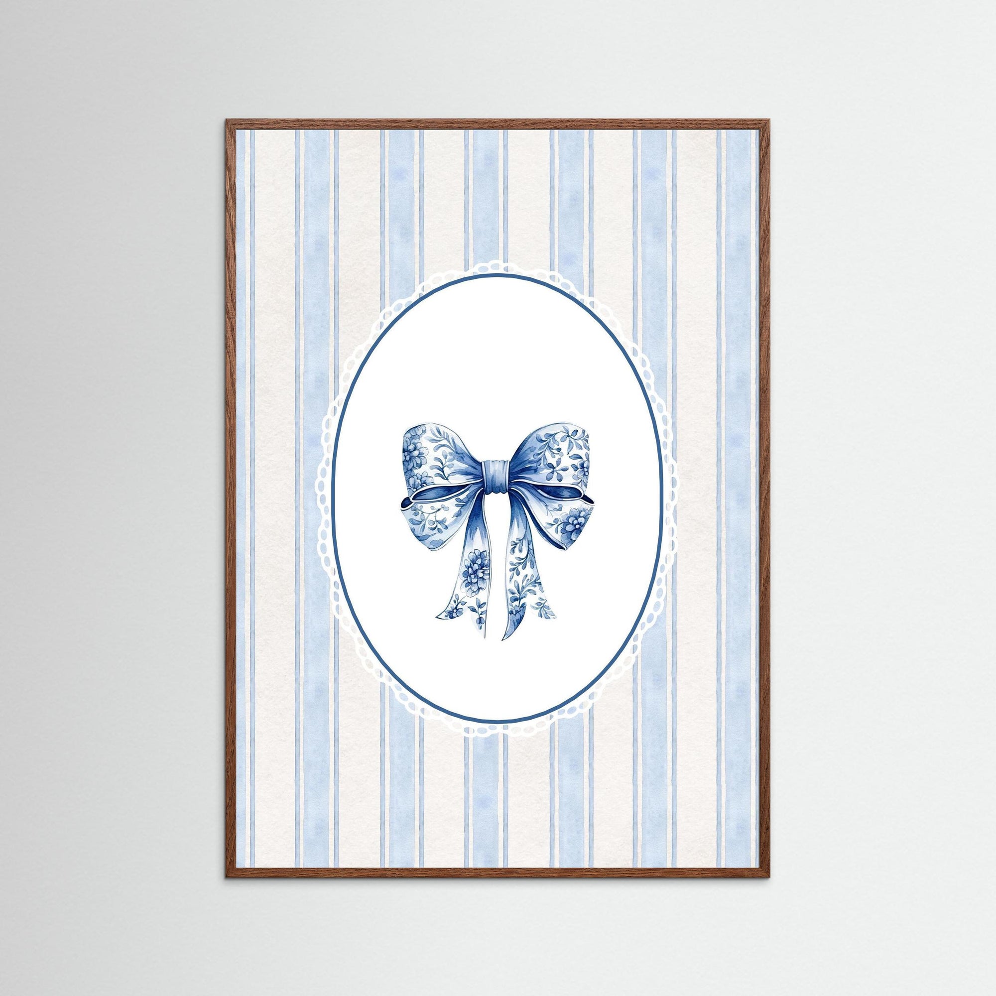 Blue Ribbon Bow Wall Art | Children's Room &amp; Nursery Decor Oak Dark